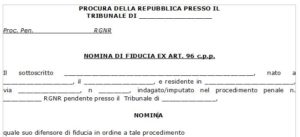 Nomina di fiducia ex art. 96 c.p.p.