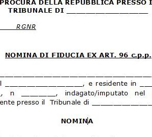 Nomina di fiducia ex art. 96 c.p.p.